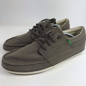 Sanuk TKO 4 Eye Gray Canvas Oxford Rubber Soles